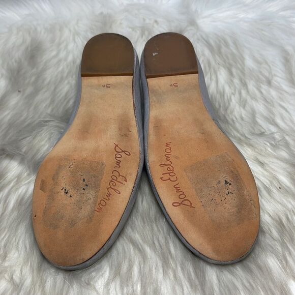 Sam Edelman Francis Metallic Silver Scalloped Leather Ballet Flats Sz 5.5 - Picture 7 of 7